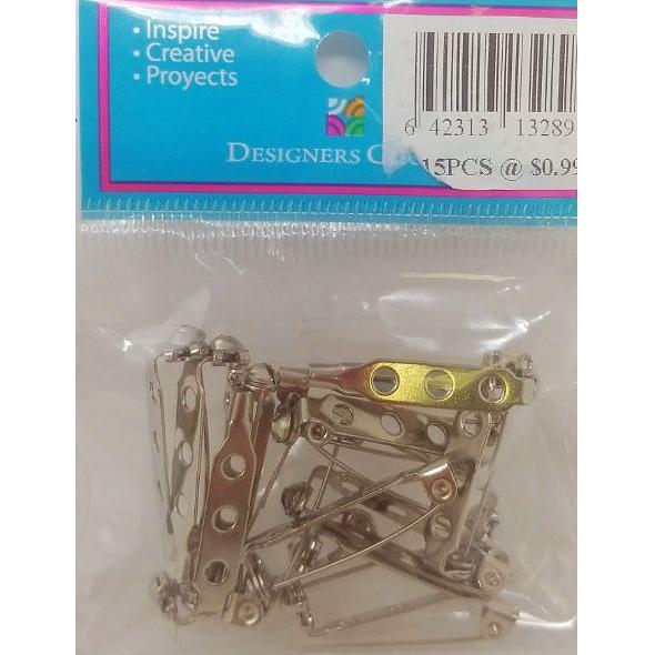 BROOCH PIN SILVER 15PCS