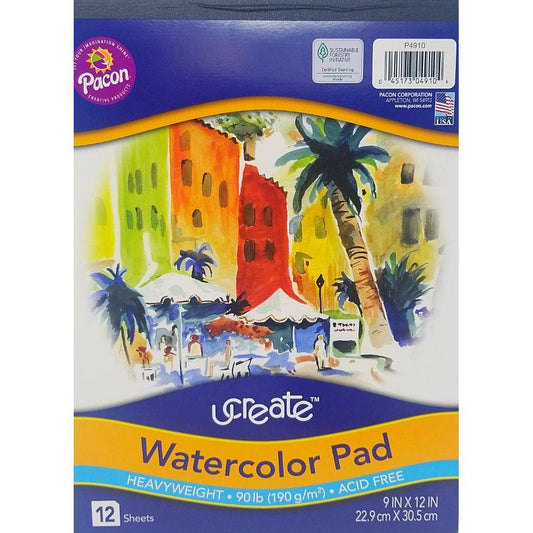 LIBRETA ACUARELAS WATERCOLOR 9" X 12" 12 SHEET