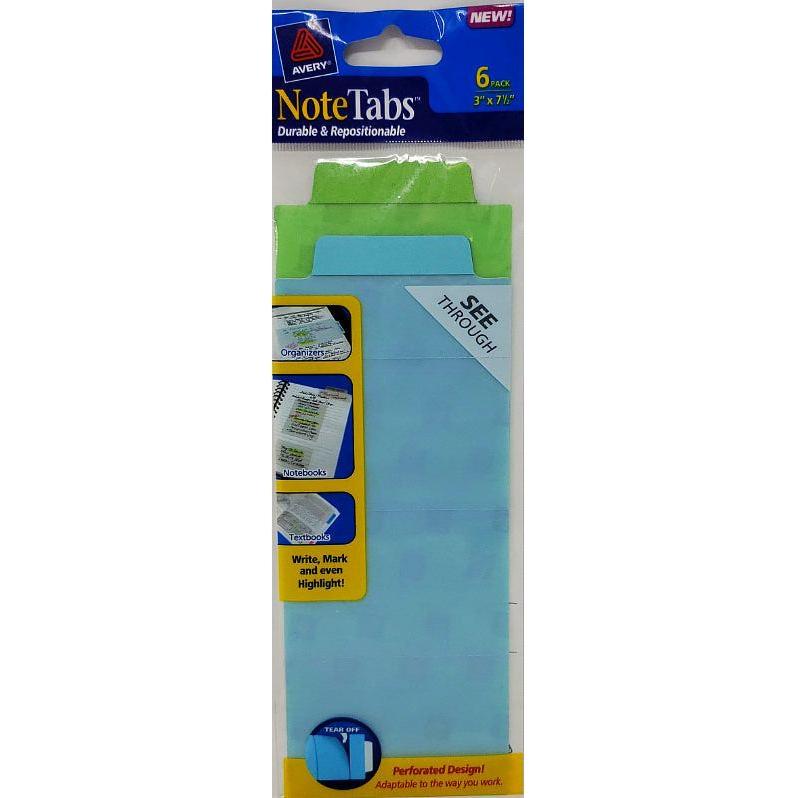 NOTE TABS SQUARE GREEN BLUE 3 X 7" (PQ.6)