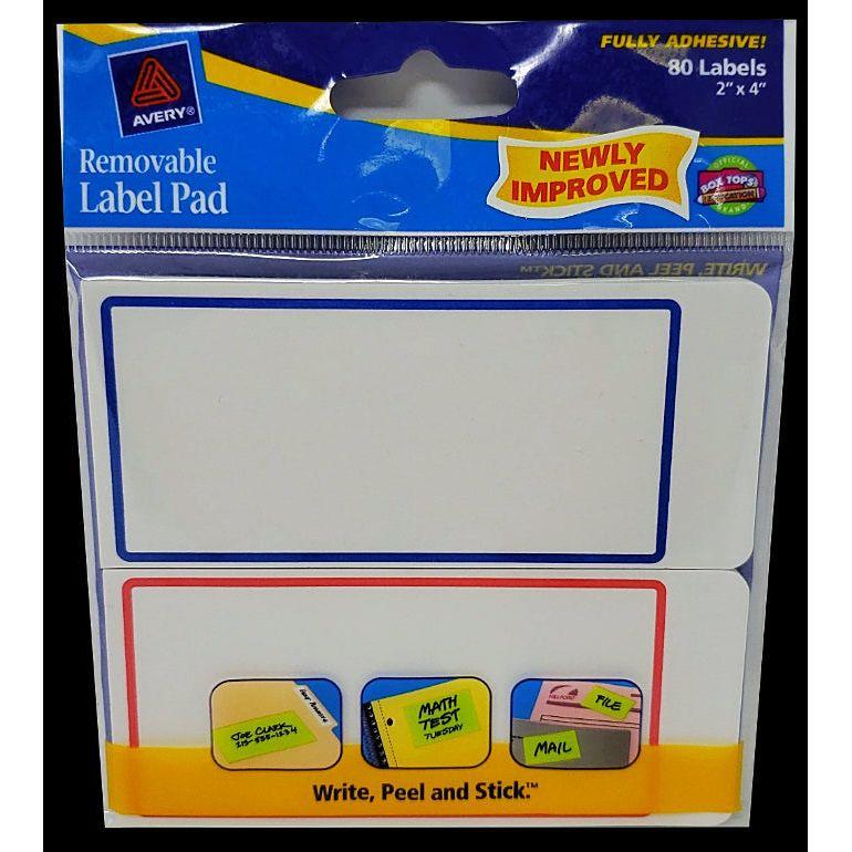 LABEL PAD WHITE 2 X 4 (PQ.80)