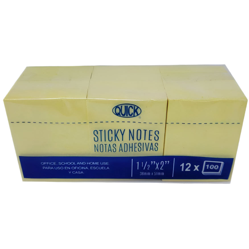 STCKY NOTE 1-1/2" X 2" 100 PC
