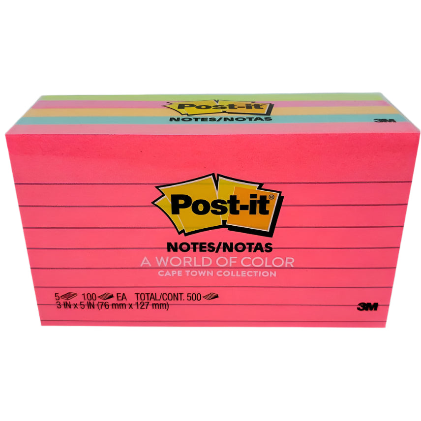 POST IT NOTE 3X5 LINED NEON #635-5AN(5PK)