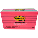 POST IT NOTE 3X5 LINED NEON #635-5AN(5PK)