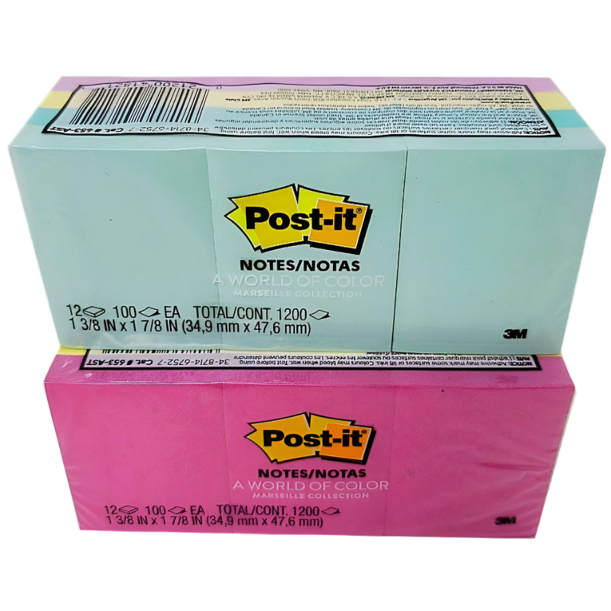POST IT NOTE 1-1/2 X 2 ASST PASTELES 653-AST