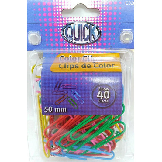 PAPER CLIPS JUMBO VYNIL COLOR PQ.40