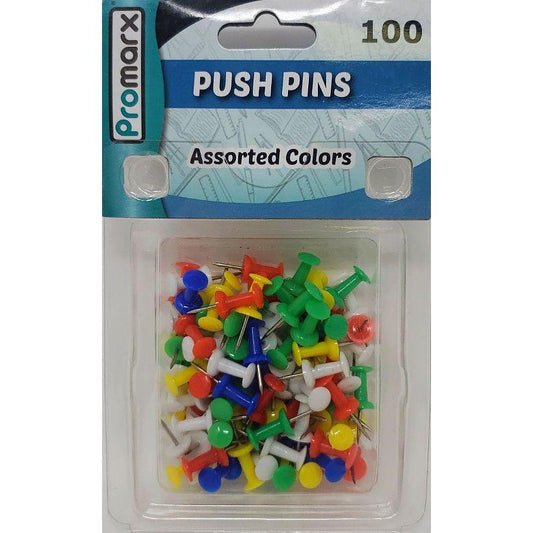 PUSH PINS ASST. COLORS PQ.100