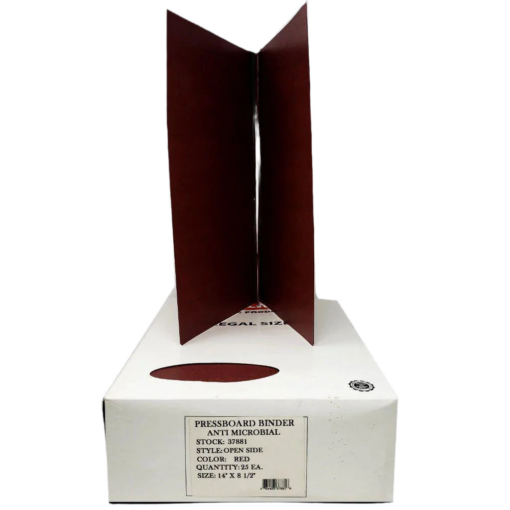 PRESSBOARD BINDER FOLDER RED LEGAL O/S