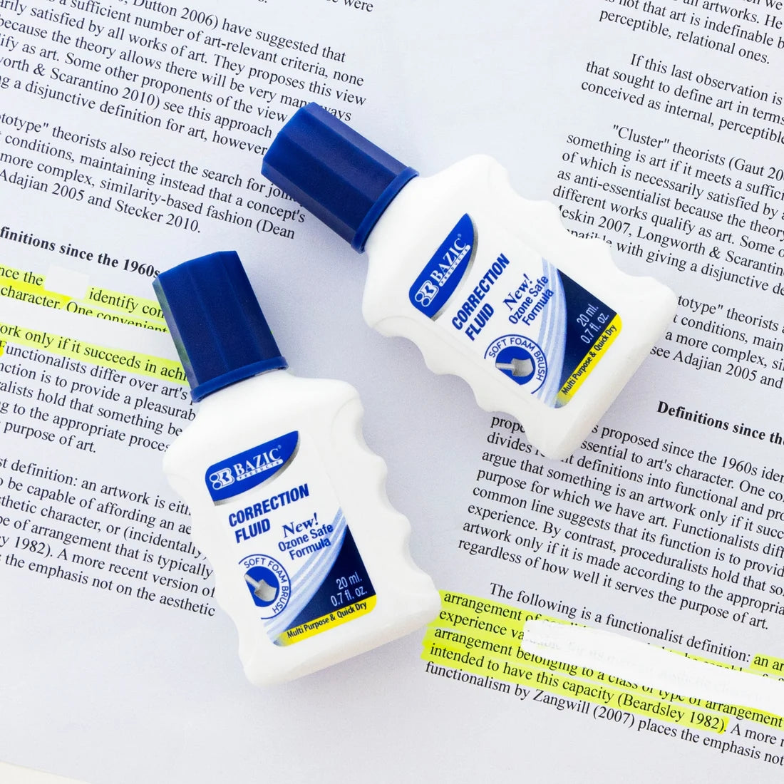 Correction Fluid W/Foam Brush 2/pk
