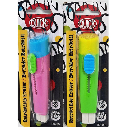 ERASER RETRACTABLE PEN 3 ASST. COLOR