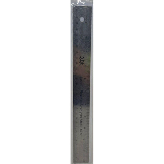 QK REGLA METAL GRIS 12"