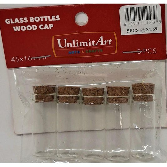 GLASS BOTTLES WOOD CAP