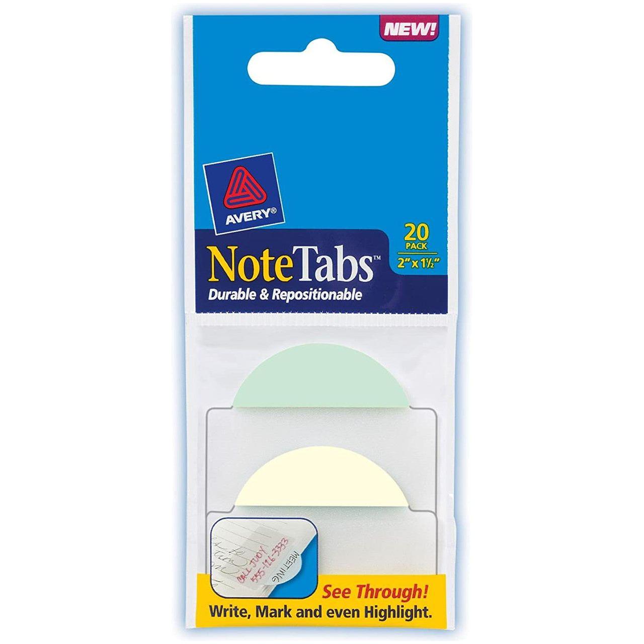 NOTE TABS OVAL YELLOW/ BLUE 2 X 1-1/2" (PQ.20)
