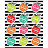 Black White & Stylish Brights Apples Stickers 72pc