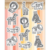 Safari Animals Shape Stickers