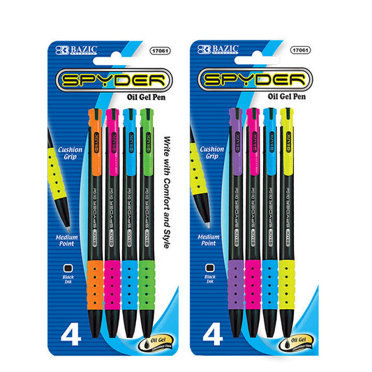 SPYDER OIL GEL PEN BLACK RETRACTABLE MEDIUM PQ.4
