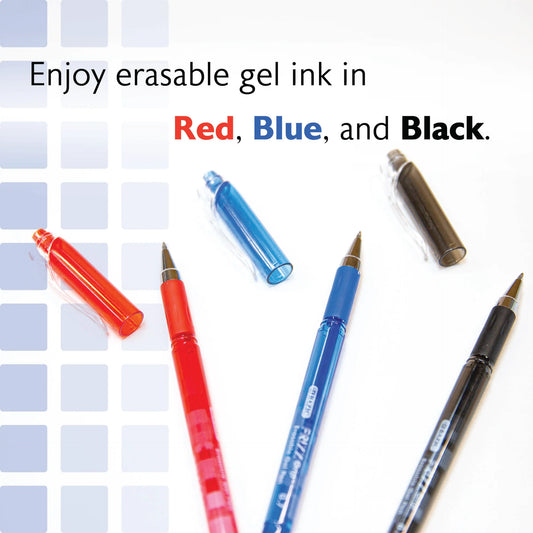 BAZIC Frizz Assorted Color Erasable Gel Pen with Grip (3/Pack)