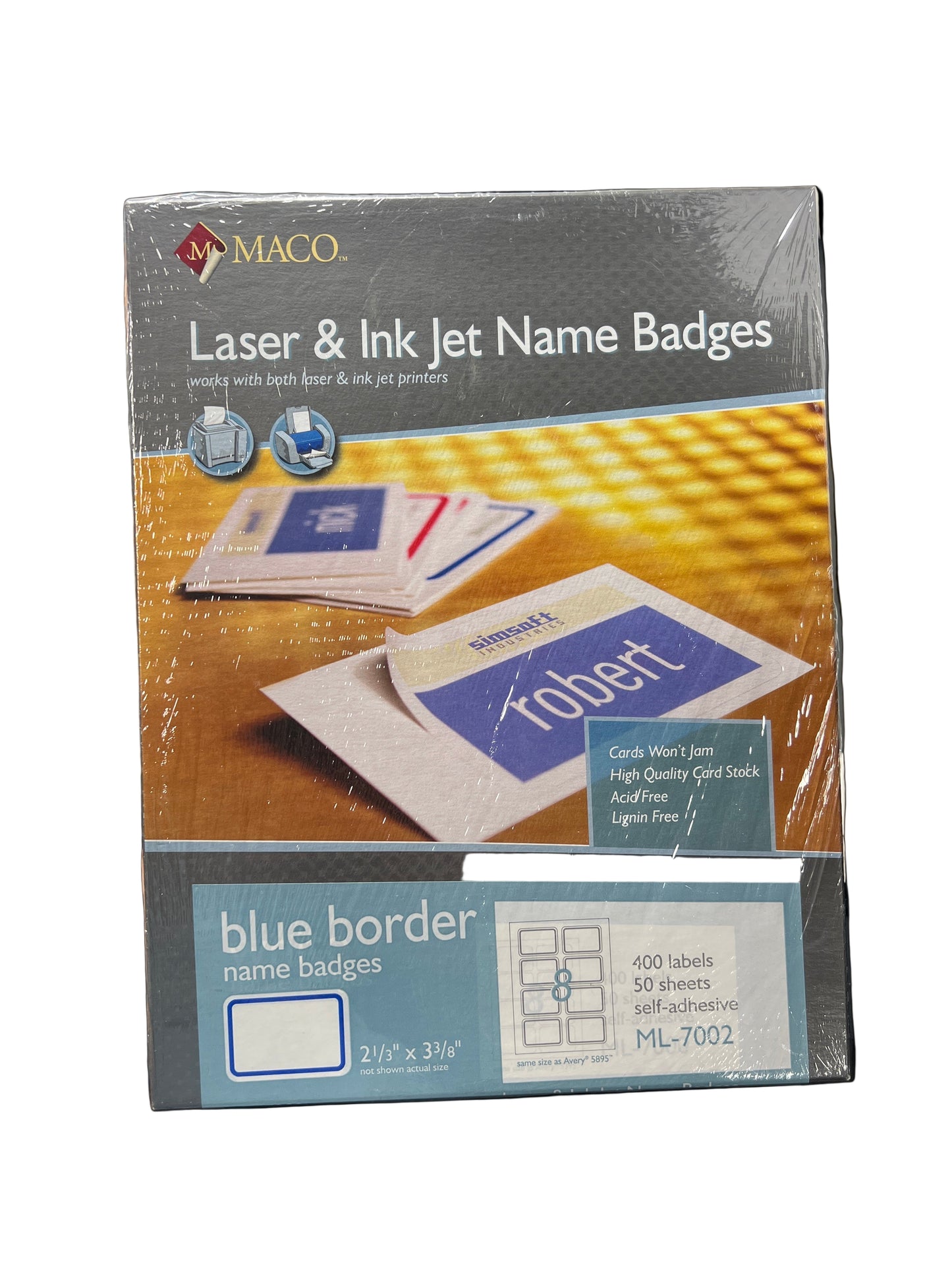 LABEL NAME BADGE 2-1/3" X 3-3/8" BLUE 400 PC