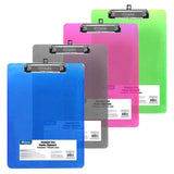 STANDARD SIZE PLASTIC CLIPBOARD ASSORTED COLORS