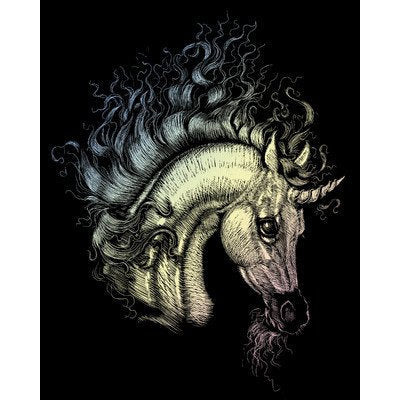 ENGRAVING ART HOLOGRAPHIC ARABIAN UNICORN 3 PC