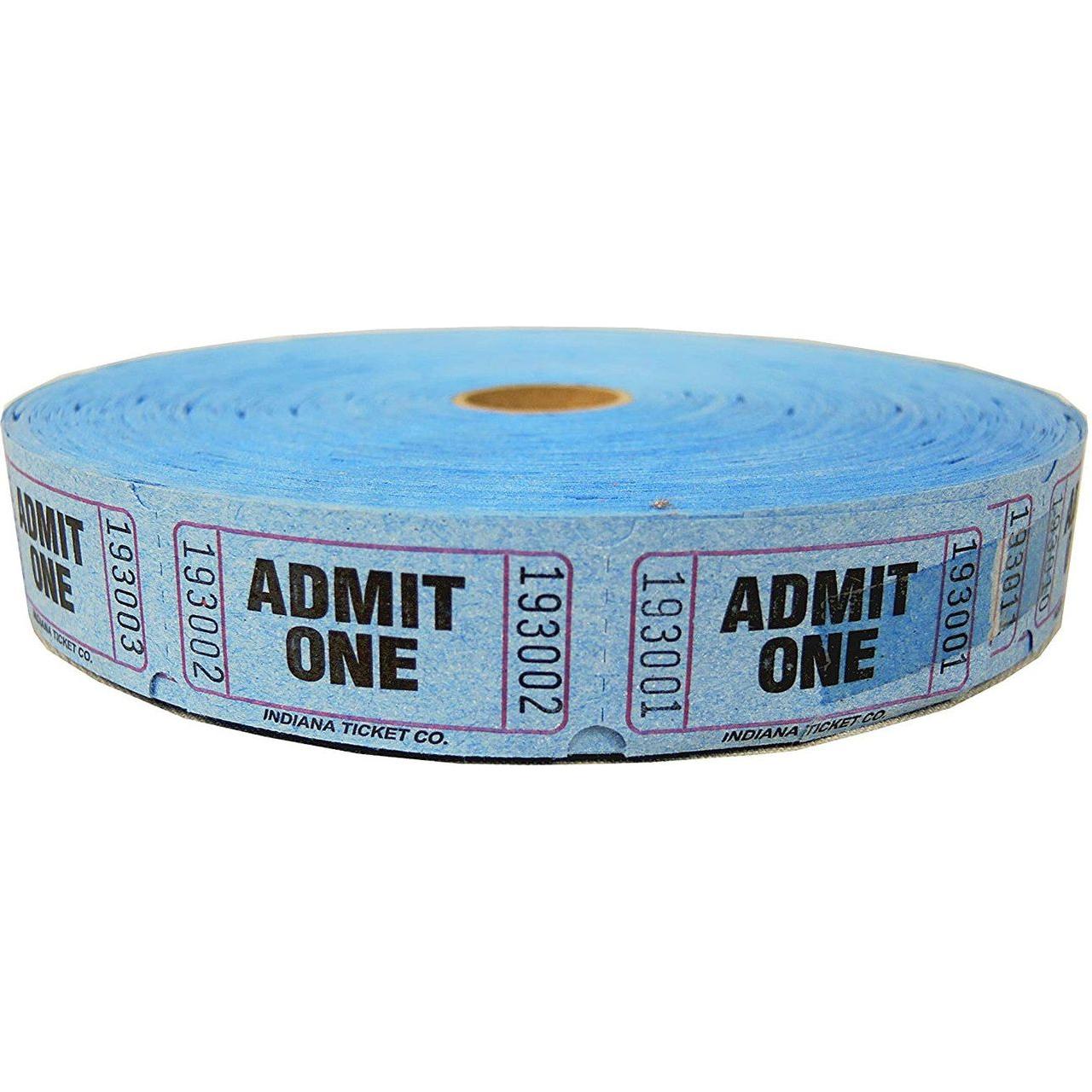 SINGLE TICKETS ROLL 1" X 2" BLUE 2000 PC