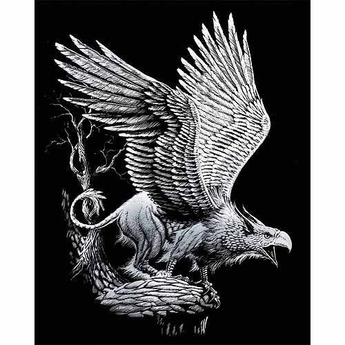 ENGRAVING ART SILVER FOIL SCREAMING GRIFFIN 3 PC