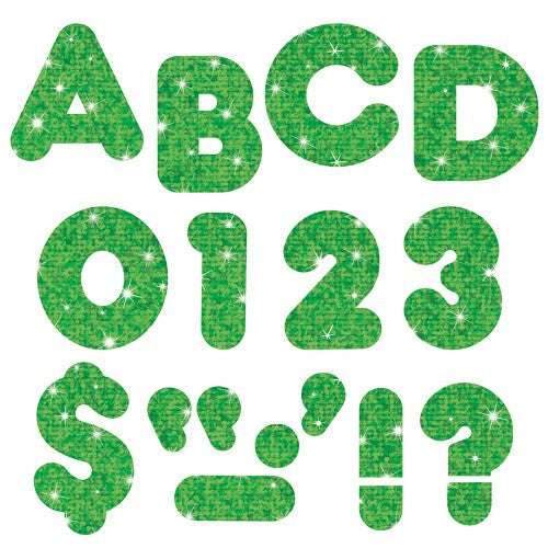 LETTERS GREEN SPARKLE