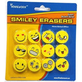 SMILEY FACE NOVELTY ERASERS PQ.12