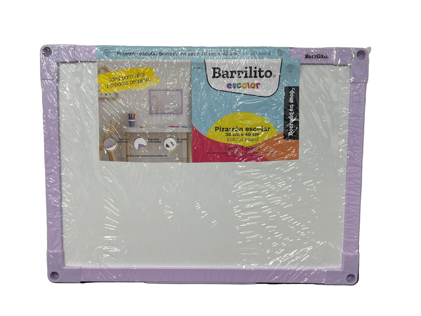PIZARRA BLANCA 12X16 BORDE LILA