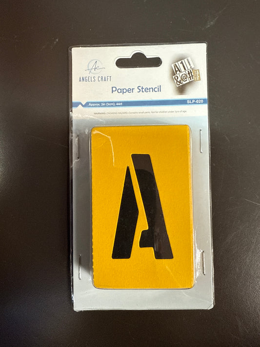 PAPER STENCIL LETTER NUMBER AND SYMBOLS. 2IN