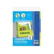INDEX POCKETS DIVIDER 5-INSERTABLE COLOR TABS