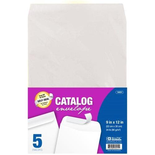 SELF SEAL WHITE ENVELOPE 9" X 12" PQT.5 (BN-5451)