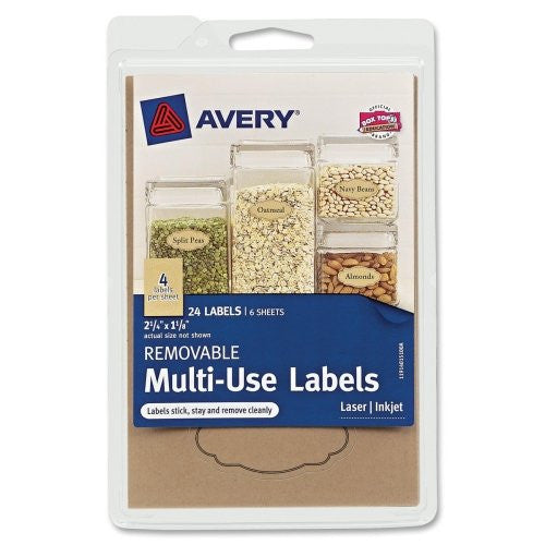 SCALLOP LABELS KRAFT BROWN 1-1/8" X 2-1/4" PQ.24