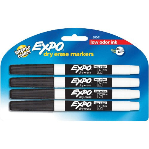 EXPO MARKER FINE BLACK PQT.4