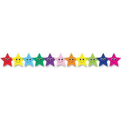 HAPPY MULTICOLOR STARS BORDER
