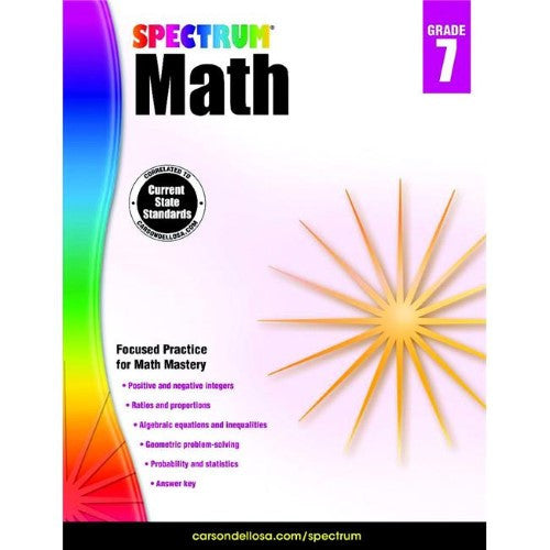 SPECTRUM MATH WORKBOOK GRADE 7