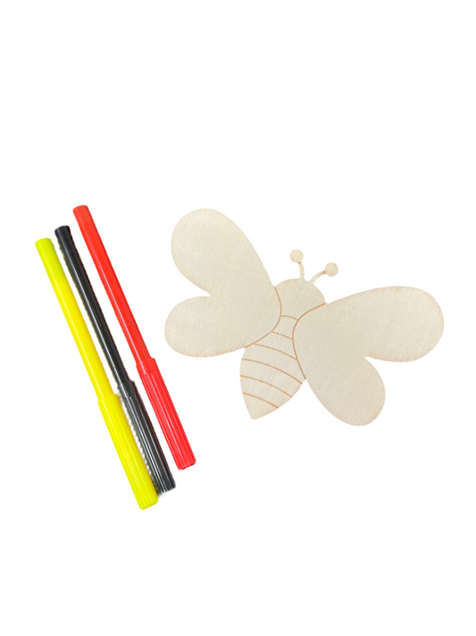 WOODEN COLORING SET BEE 4PCS