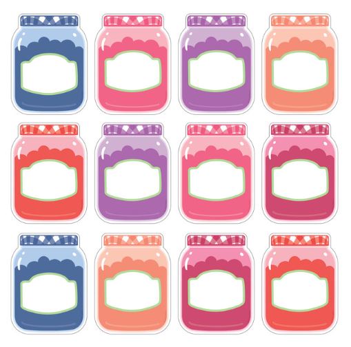 Jam Jars Cutouts 36 PCS