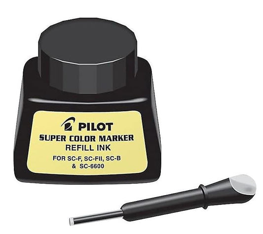 Super Color Permanent Marker Refill Ink Black Ink 1 Ounce Bottle with Dropper