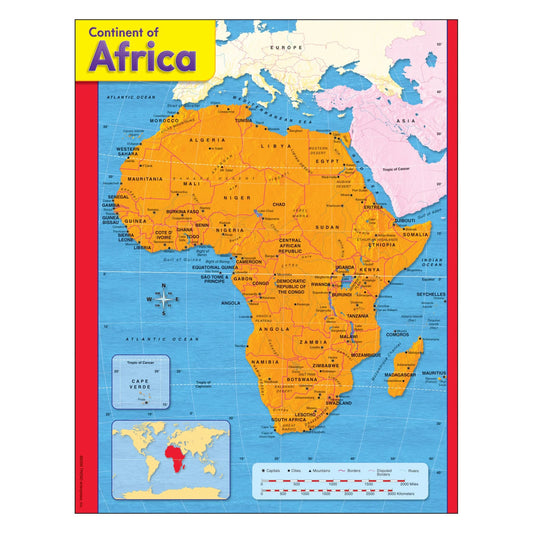 CONTINENT OF AFRICA LEARNING CHART 12X22