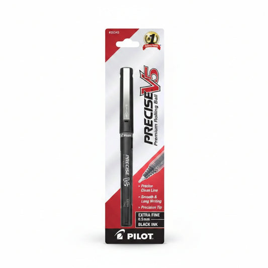 Precise V5 Rolling Ball Stick Pens 0.5 mm Extra Fine Point Black Ink