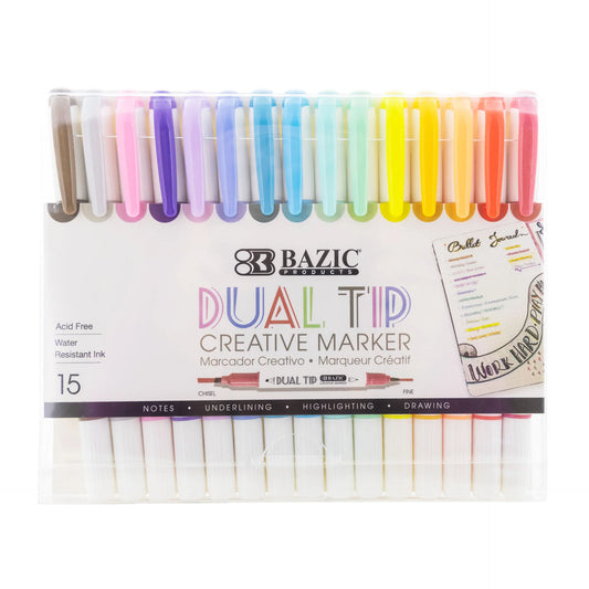 DUAL TIP CREATIVE MARKERS ASST. PQT. 12