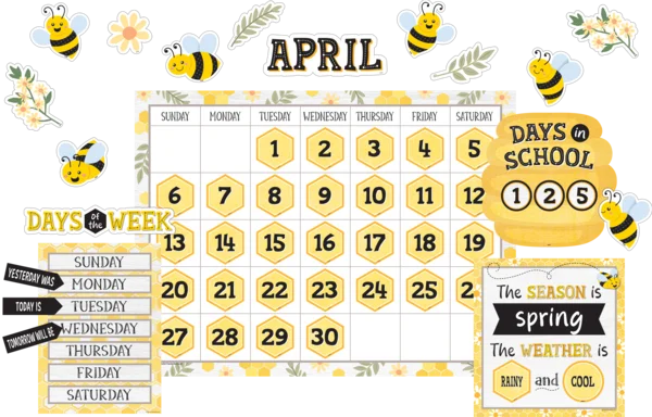 Buzzing Bees Calendar Bulletin Board