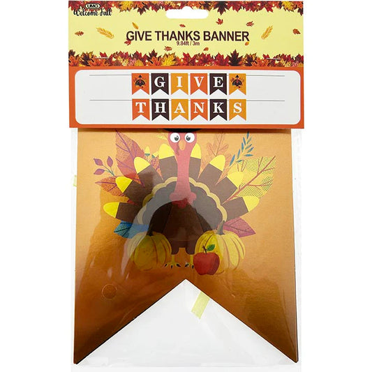 PAPER BANNER TURKEY 12PC 6.5IN 10FT