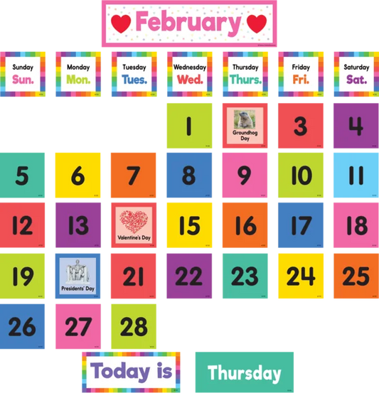 COLORFUL CALENDAR POCKET CHART/CARDS