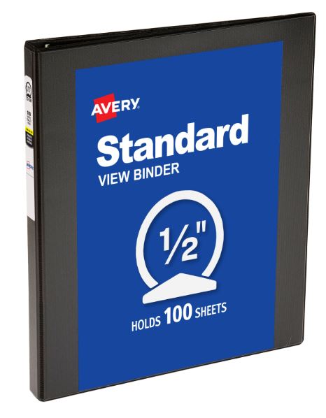 View Binder 1/2" Round Ring Black