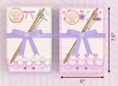 Triple Stack Pad W Pen Set Asst Gift Set Pad 100sheets Each Pad