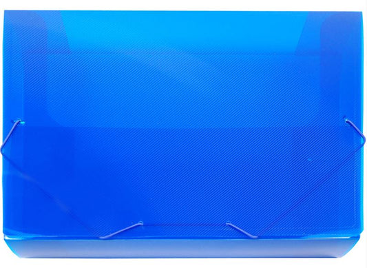 Plastic Document File 13"x9-7/8" 2" capacity Translucent Blue