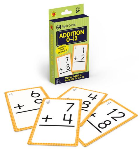 Addition 0 to 12 Flash Cards Grade Grade 1-3 54 PCS