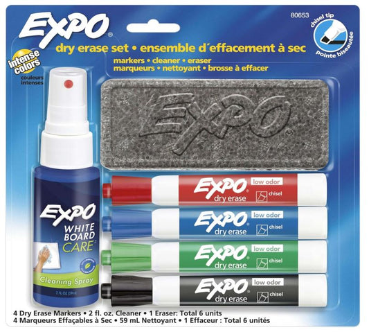 EXPO Dry Erase Markers Low Odor Ink Set Assorted Color 6 PCS