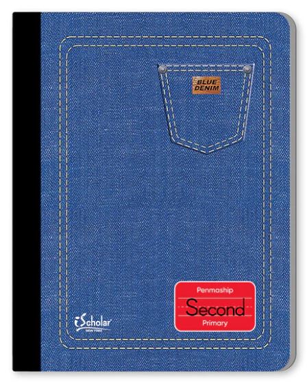 Blue Denim Penmanship Notebook 2nd Grade 80 Sheet